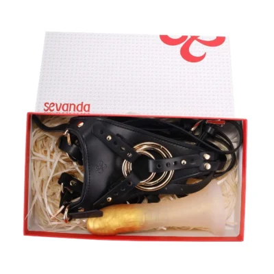 Зображення Страпон LOCKINK SEVANDA Queen Sheba Strapon - Golden Dildo