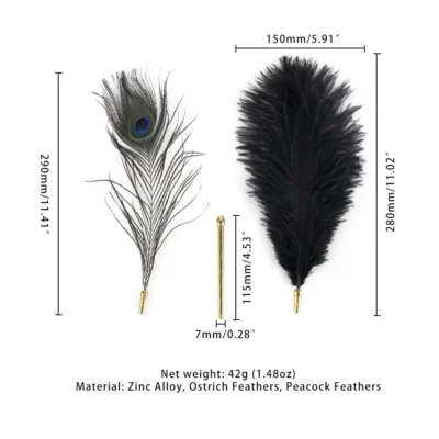 Лоскітка LOCKINK SEVANDA Natural Peacock Flirting Feather Tickler 15 Зображення Лоскітка LOCKINK SEVANDA Natural Peacock Flirting Feather Tickler
