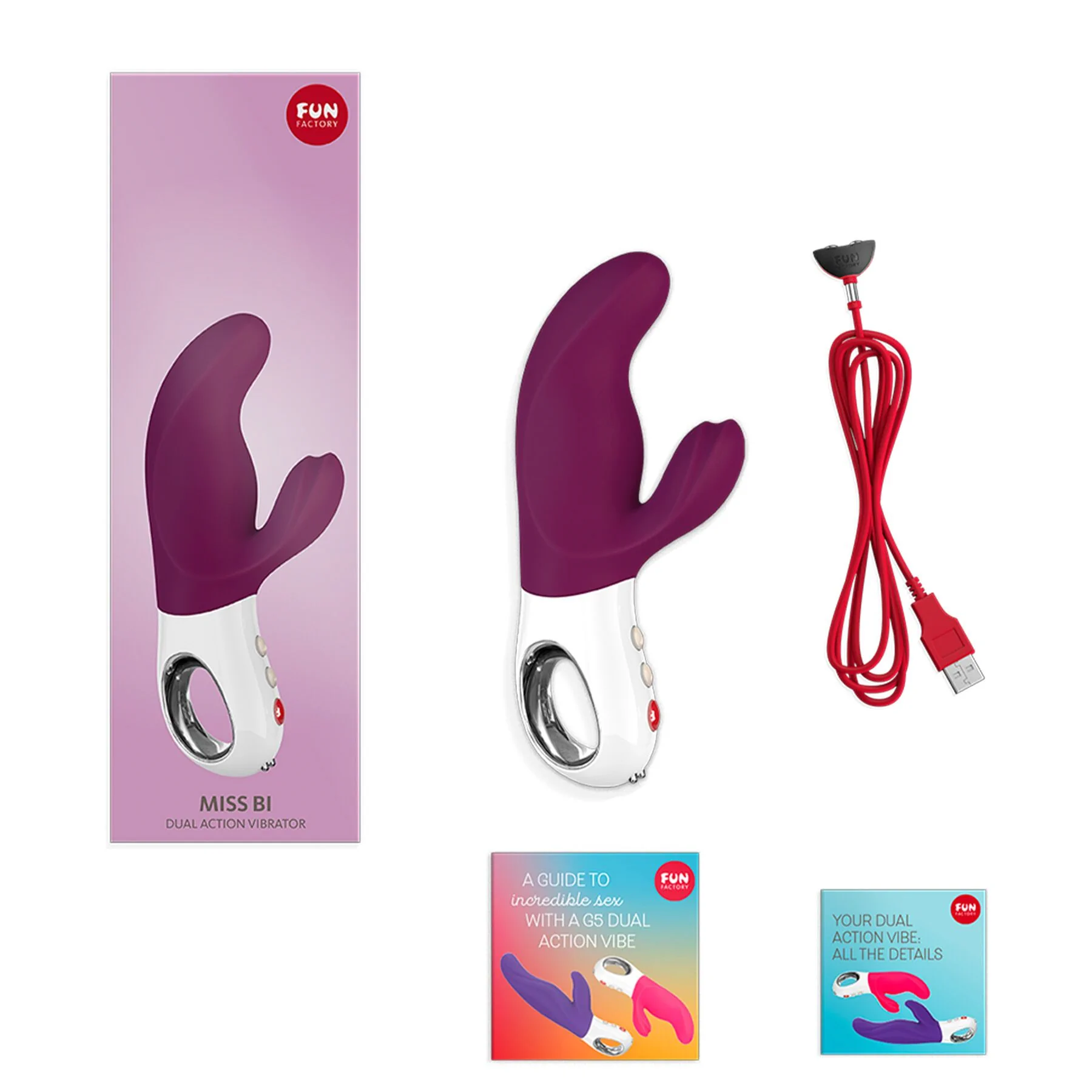 Вібратор-кролик Fun Factory MISS BI grape/white 8 Вібратор-кролик Fun Factory MISS BI grape/white - Зображення 6