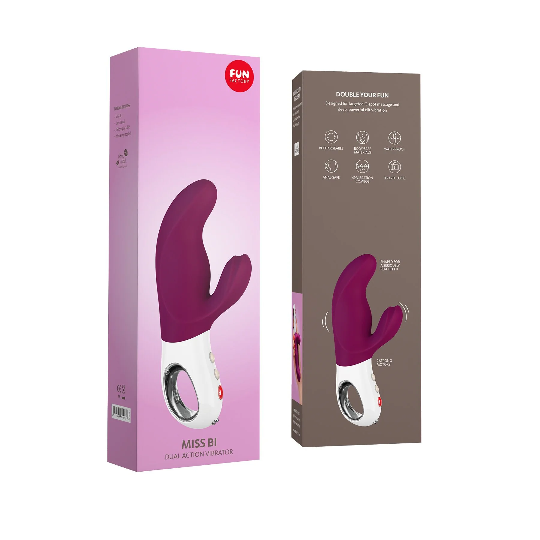 Вібратор-кролик Fun Factory MISS BI grape/white 9 Вібратор-кролик Fun Factory MISS BI grape/white - Зображення 7