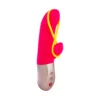 Мінівібратор-кролик зі стимулювальною стрічкою Fun Factory AMORINO pink/neon yellow 2 Зображення Мінівібратор-кролик зі стимулювальною стрічкою Fun Factory AMORINO pink/neon yellow