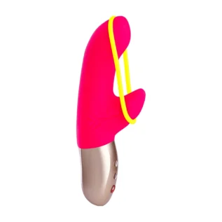 Мінівібратор-кролик зі стимулювальною стрічкою Fun Factory AMORINO pink/neon yellow 9 Зображення Мінівібратор-кролик зі стимулювальною стрічкою Fun Factory AMORINO pink/neon yellow