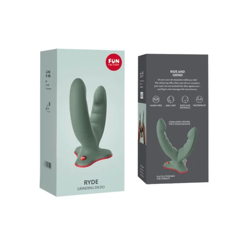 Подвійний фалоімітатор Fun Factory RYDE wild olive - Зображення 10