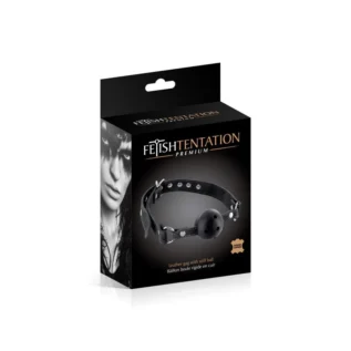 Alternative view of Кляп Fetish Tentation Premium Leather gag with stiff ball