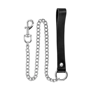 Повідець Fetish Tentation Premium Metal leash with cowhide leather wrist 72cm