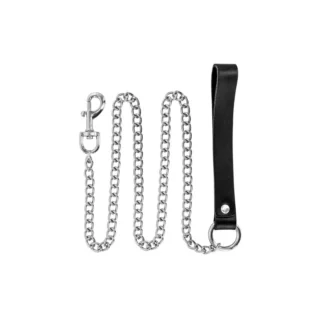 Повідець Fetish Tentation Premium Metal leash with cowhide leather wrist 115cm
