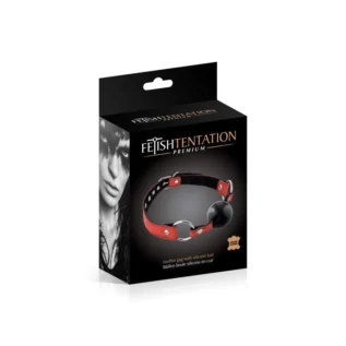 Alternative view of Кляп Fetish Tentation Premium Leather gag with silicone ball