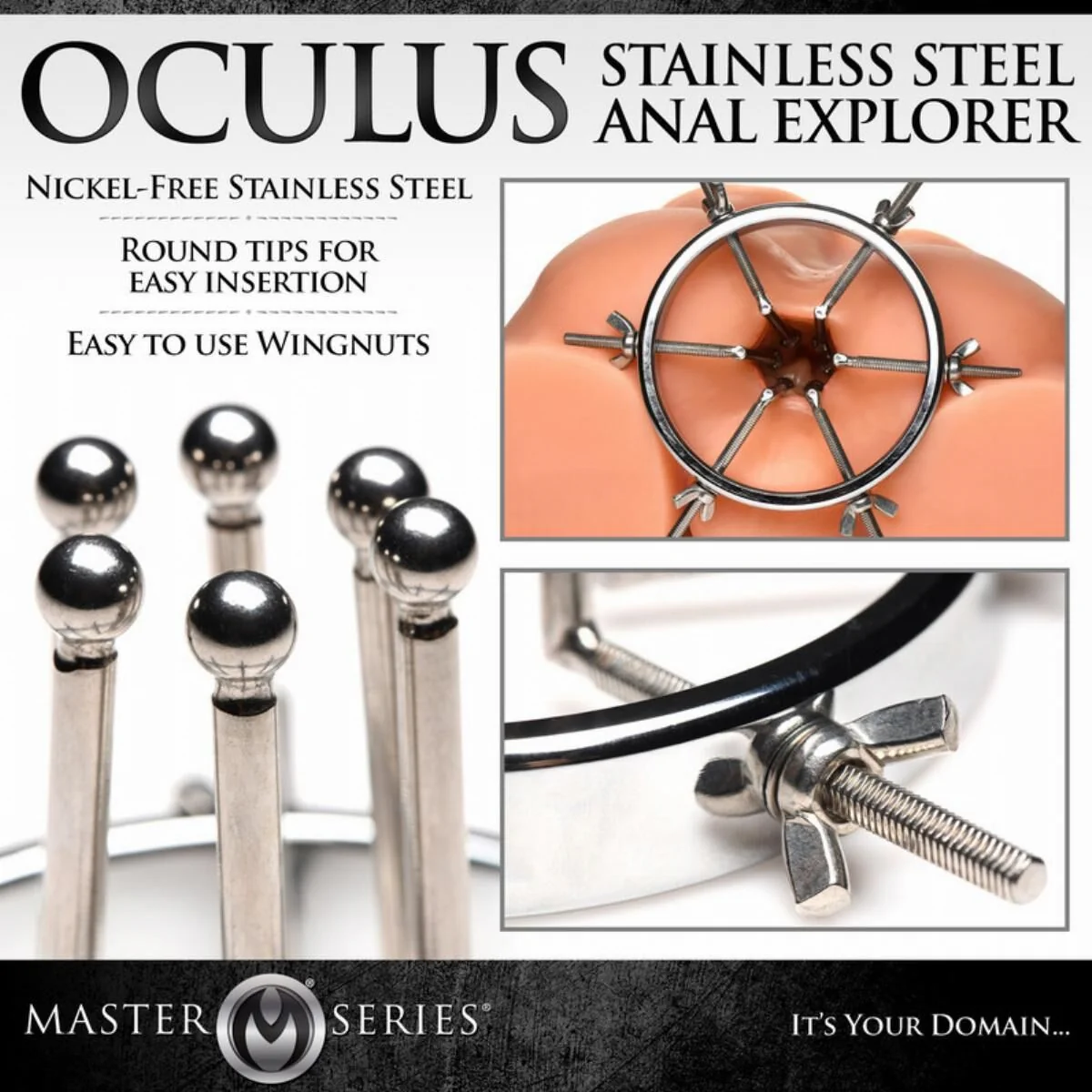 Анальний розширювач Master Series Oculus Stainless Steel Anal Explorer 9 Анальний розширювач Master Series Oculus Stainless Steel Anal Explorer - Зображення 7