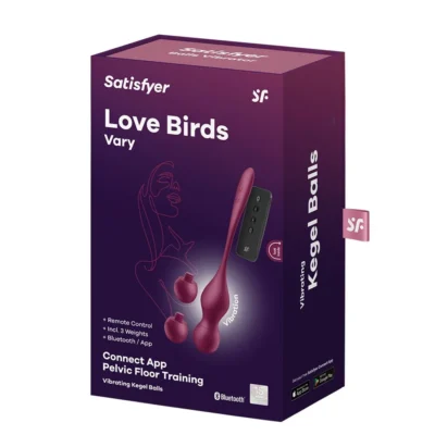 Зображення Вагінальні кульки з вібрацією Satisfyer Love Birds Vary Connect App
