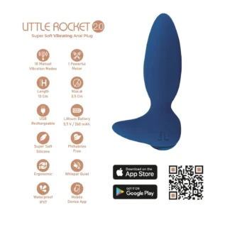 Анальна вібропробка Adrien Lastic Little Rocket 2.0 + APP 18 Зображення Анальна вібропробка Adrien Lastic Little Rocket 2.0 + APP