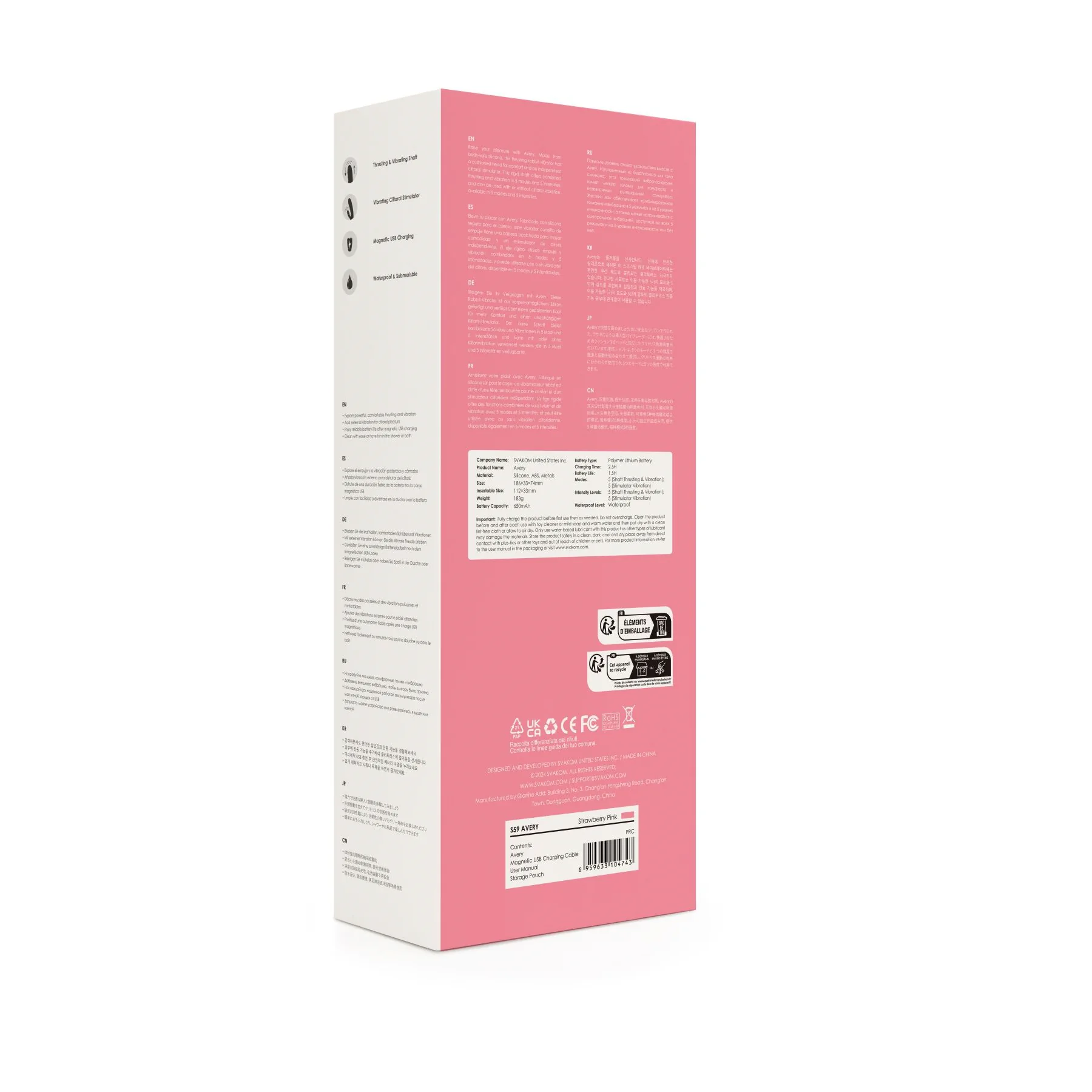 Вібратор-кролик Svakom Avery Strawberry Pink 11 Вібратор-кролик Svakom Avery Strawberry Pink - Зображення 9