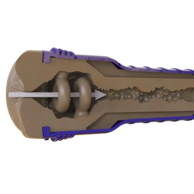 Зображення Мастурбатор-попка Fleshlight Boost Blast Female Medium Dark Flesh, плаваючі кільця Turbo Tech