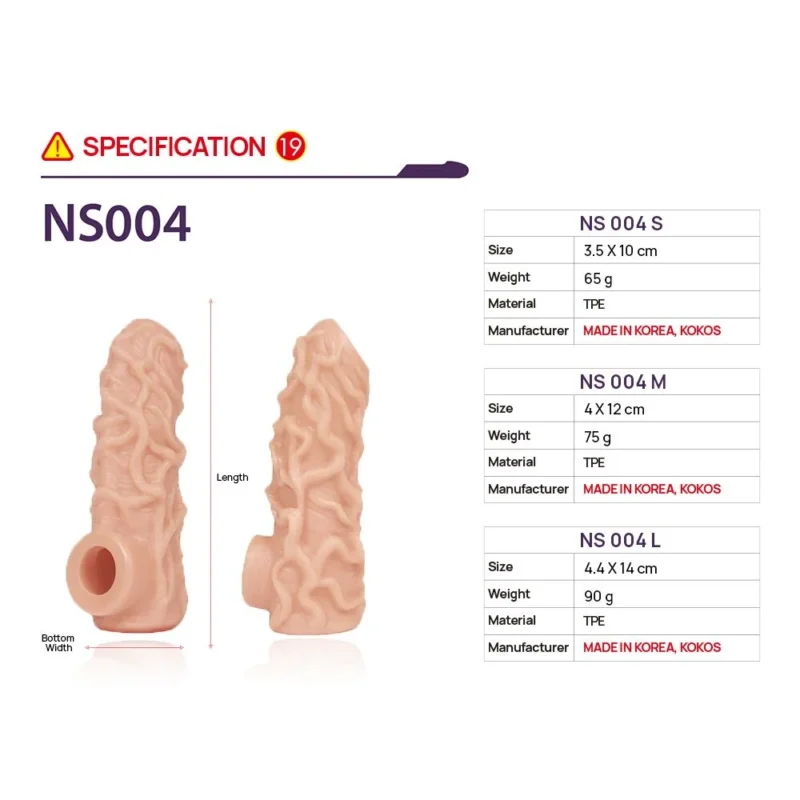 Насадка на член Kokos Nude Sleeve NS 004 M - Зображення 4
