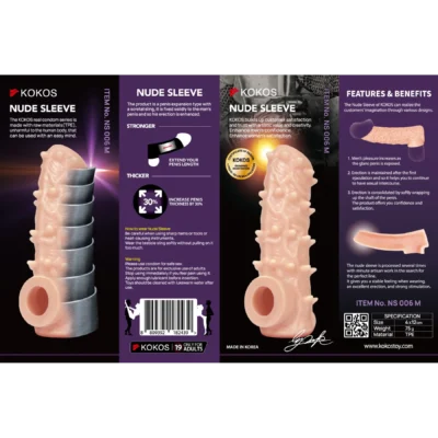 Зображення Насадка на член Kokos Nude Sleeve NS 006 M