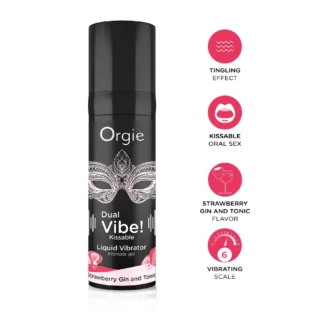 Рідкий вібратор Orgie Dual Vibe! Strawberry Gin & Tonic Kissable Liquid Vibrator 15ml 8 Зображення Рідкий вібратор Orgie Dual Vibe! Strawberry Gin & Tonic Kissable Liquid Vibrator 15ml