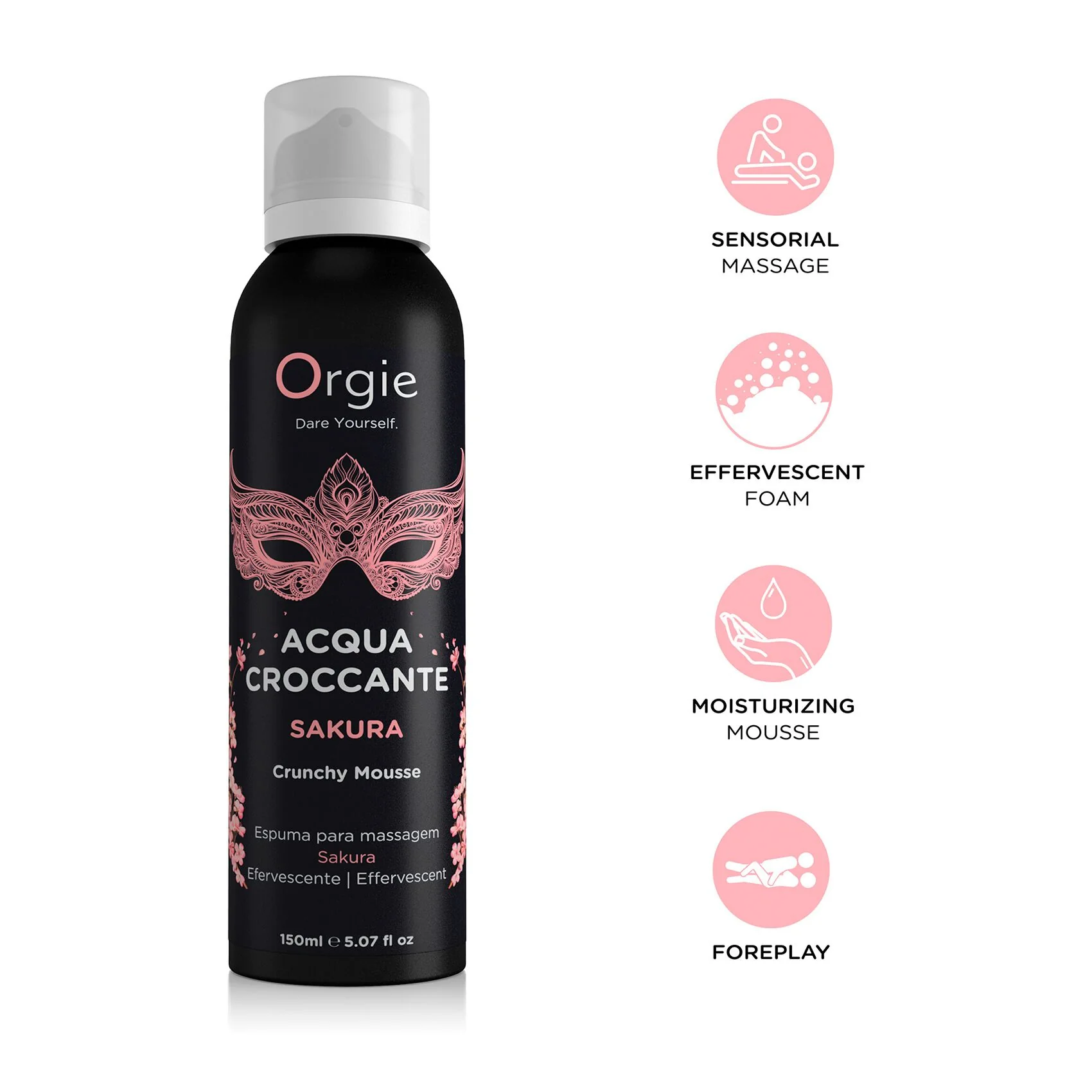 Масажна пінка Orgie – Acqua Croccante Sakura 150ml 5 Масажна пінка Orgie – Acqua Croccante Sakura 150ml - Зображення 3