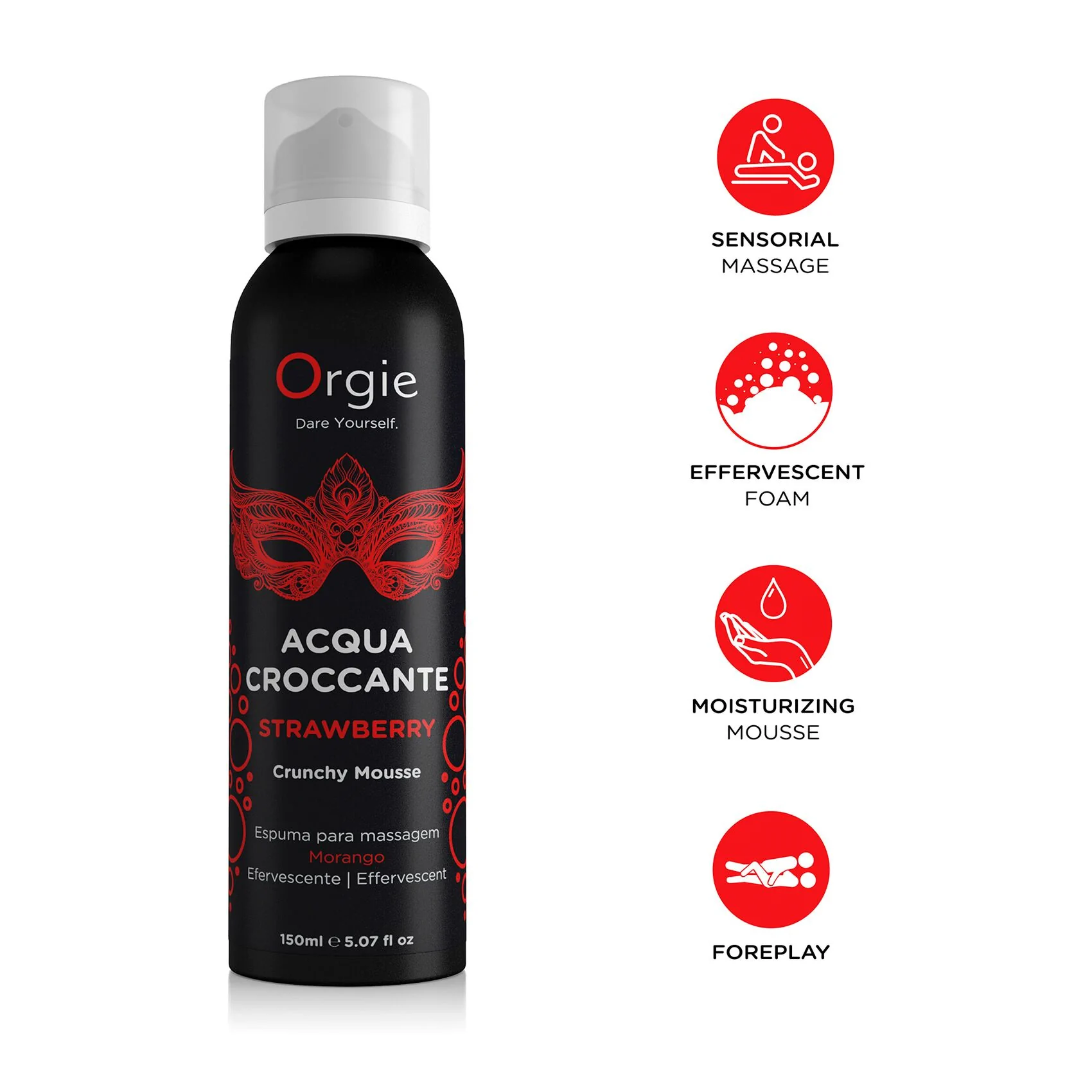 Масажна пінка Orgie – Acqua Croccante Strawberry 150ml 5 Масажна пінка Orgie – Acqua Croccante Strawberry 150ml - Зображення 3