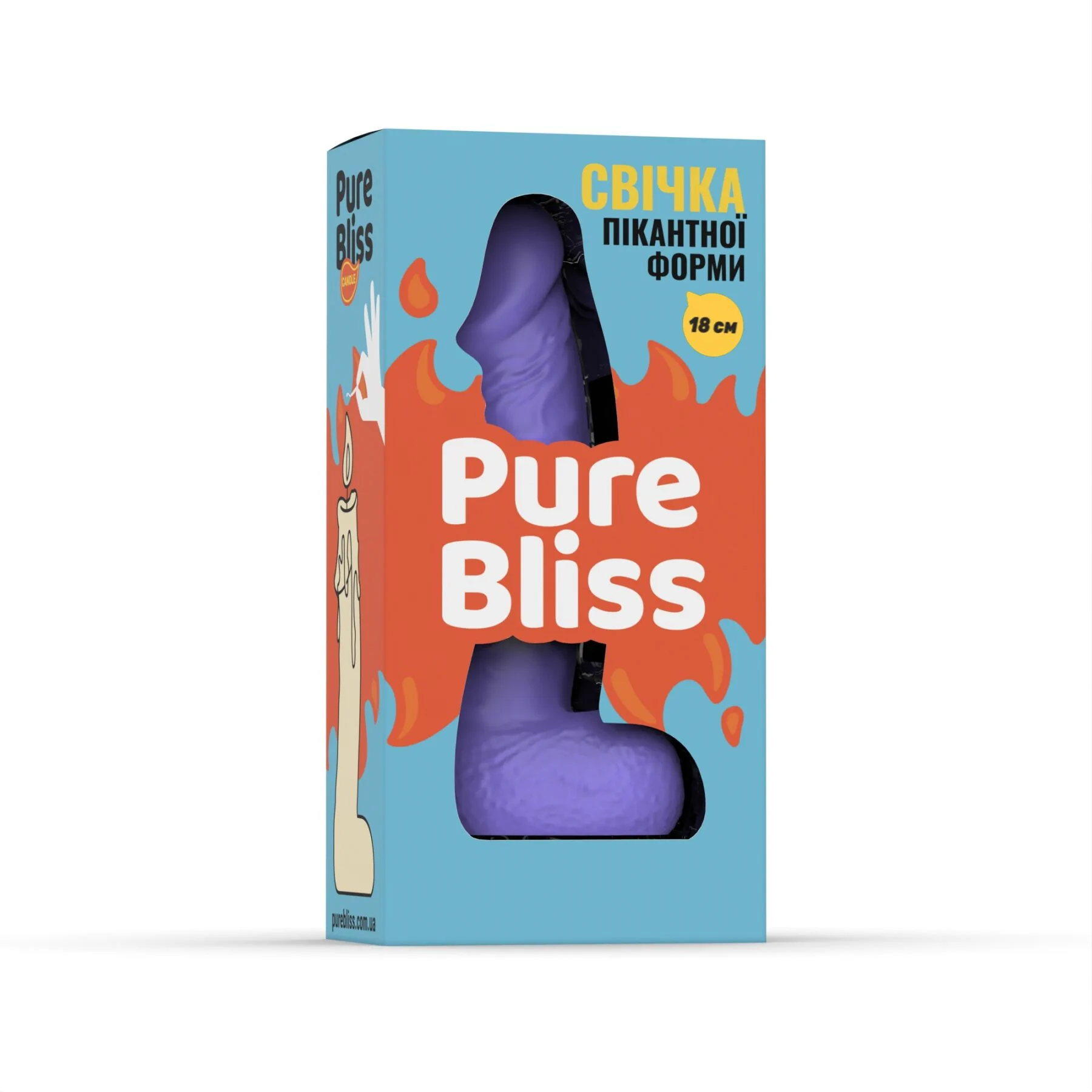 Свічка у вигляді члена Pure Bliss BIG Violet 8 Свічка у вигляді члена Pure Bliss BIG Violet - Зображення 6