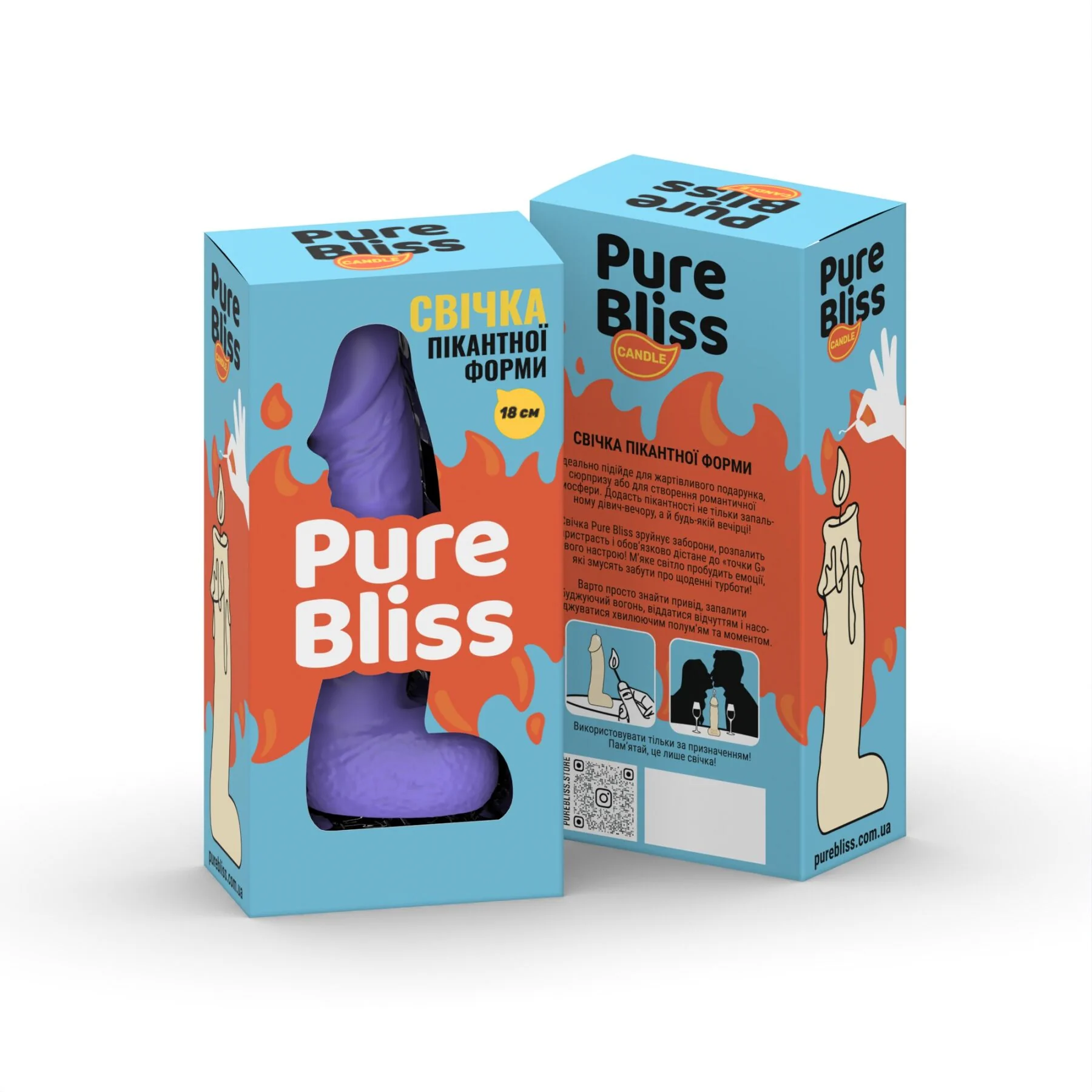 Свічка у вигляді члена Pure Bliss BIG Violet 9 Свічка у вигляді члена Pure Bliss BIG Violet - Зображення 7