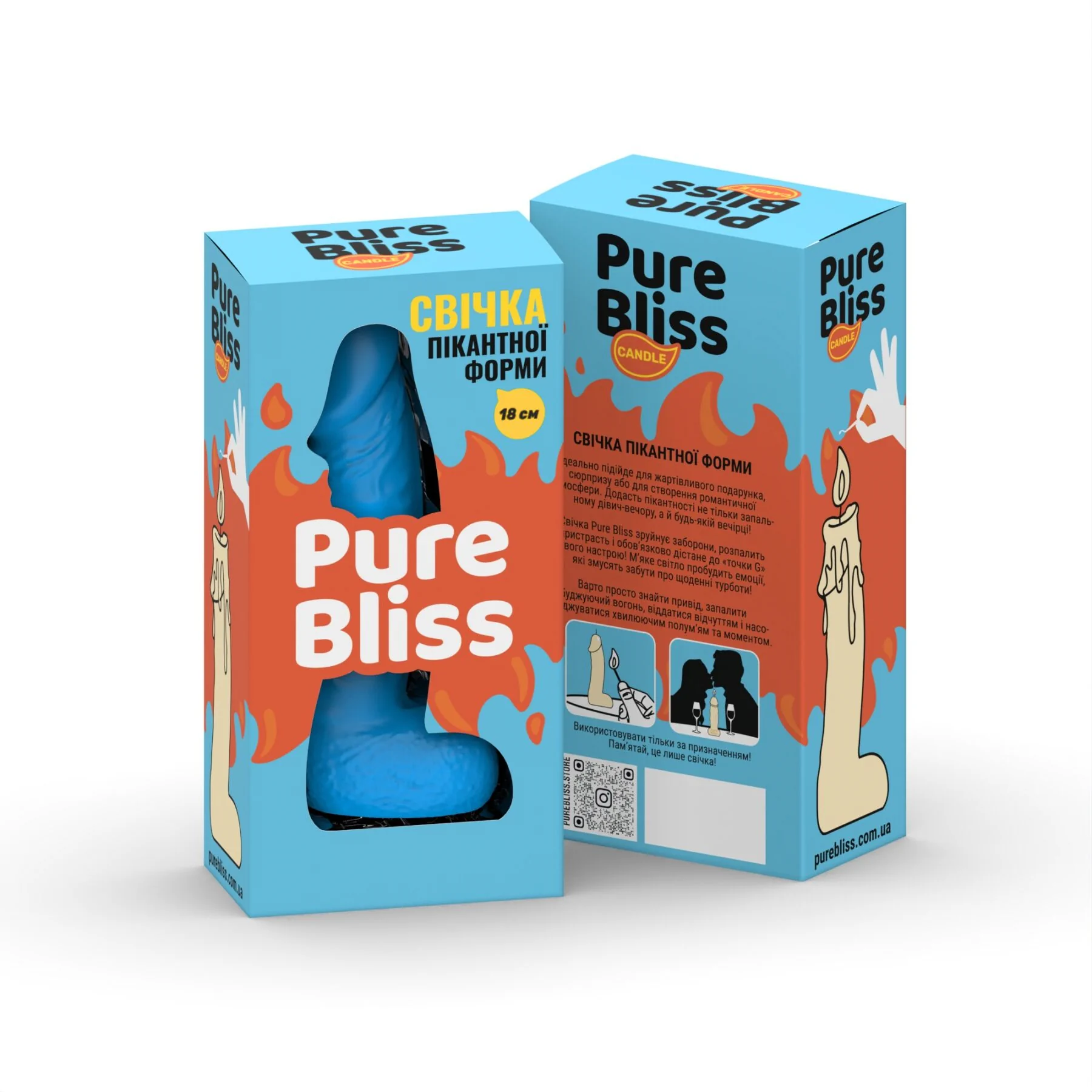 Свічка у вигляді члена Pure Bliss BIG Blue 7 Свічка у вигляді члена Pure Bliss BIG Blue - Зображення 6