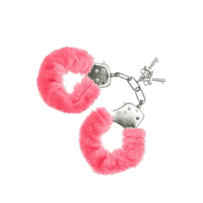 Наручники S Pleasures Furry Cuffs Pink з пухнастим оздобленням