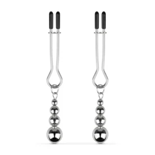 Затискачі для сосків Bedroom Fantasies: Nipple Clamps with Beaded Chain - Silver
