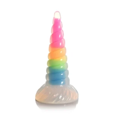 Фентезійний фалоімітатор Creature Cocks Luminescent Rainbow Silicone Dildo