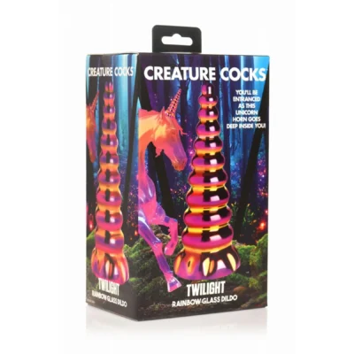 Зображення Фентезійний фалоімітатор Creature Cocks Twilight Rainbow Glass Dildo