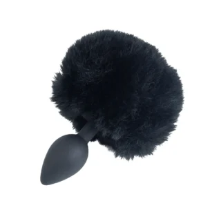 Alternative view of Анальна пробка з хвостом Punishment - Bunny Tail Silicone Anal Plug - Black