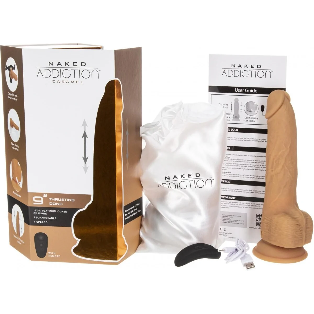 Фалоімітатор з пульсацією Naked ADDICTION Dominic 9″ Caramel 8 Фалоімітатор з пульсацією Naked ADDICTION Dominic 9″ Caramel - Зображення 6