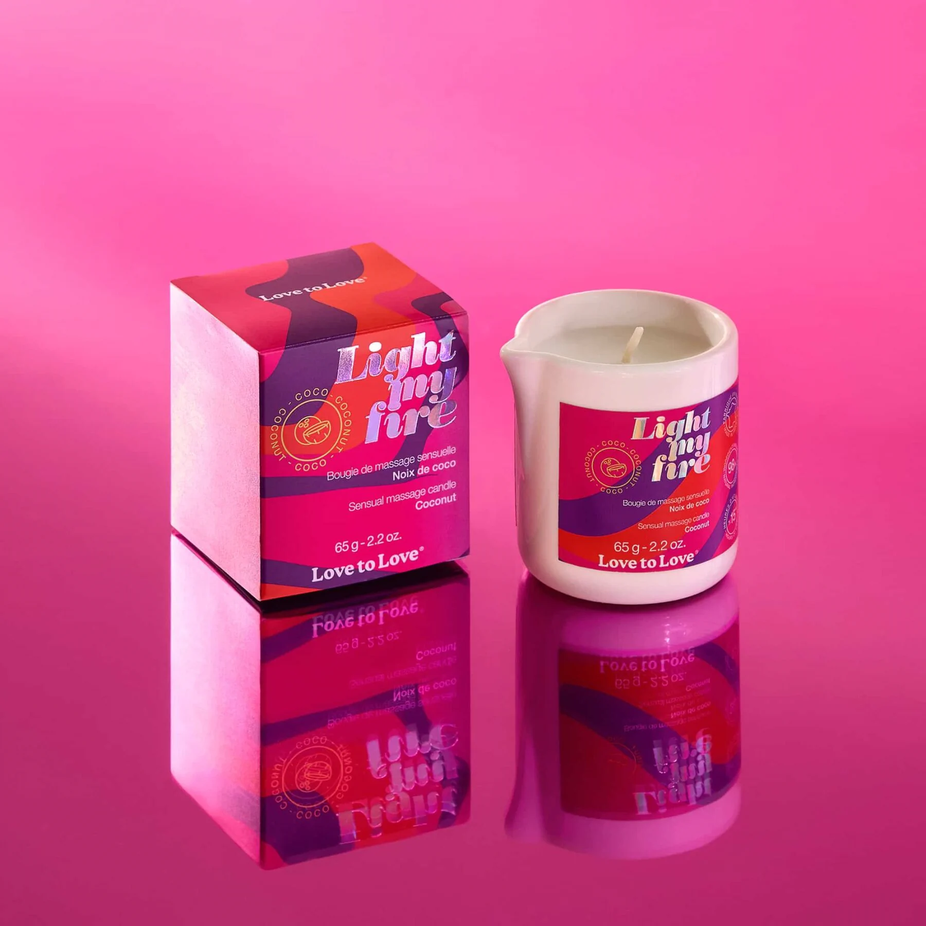 Масажна свічка Love To Love LIGHT MY FIRE Coconut (65 мл) 4 Масажна свічка Love To Love LIGHT MY FIRE Coconut (65 мл) - Зображення 2