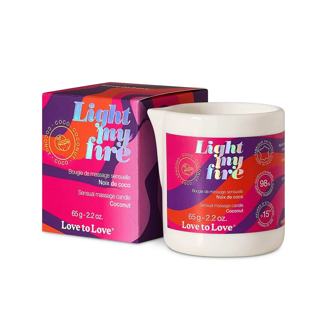 Масажна свічка Love To Love LIGHT MY FIRE Coconut (65 мл) 3 Масажна свічка Love To Love LIGHT MY FIRE Coconut (65 мл)
