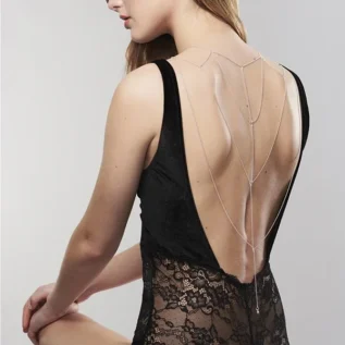 Ланцюжок для спини Bijoux Indiscrets Magnifique Back and Cleavage Chain - Silver, прикраса для тіла 14 Зображення Ланцюжок для спини Bijoux Indiscrets Magnifique Back and Cleavage Chain - Silver, прикраса для тіла