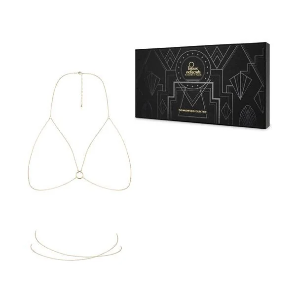 Ланцюжок портупея Bijoux Indiscrets Magnifique Bra Chain - Gold, прикраса на тіло 6 Ланцюжок портупея Bijoux Indiscrets Magnifique Bra Chain - Gold, прикраса на тіло - Зображення 4