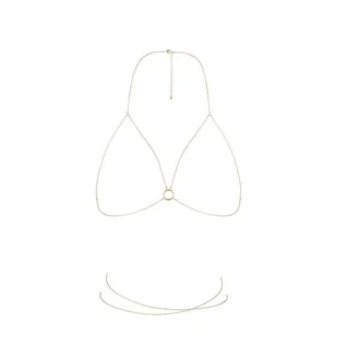 Ланцюжок портупея Bijoux Indiscrets Magnifique Bra Chain - Gold, прикраса на тіло