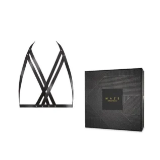 Зображення Портупея Bijoux Indiscrets MAZE — Halter Bra Harness Black