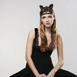 Зображення Маска кішечки Bijoux Indiscrets MAZE - Cat Ears Headpiece Black, екошкіра