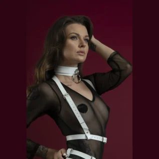 Alternative view of Портупея на груди Feral Feelings - Harness Top, натуральна шкіра