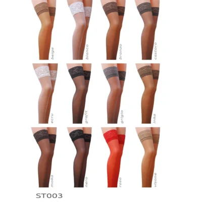 Зображення Графітові панчохи на ажурній силіконовій резинці Passion ST003 1/2 grafit