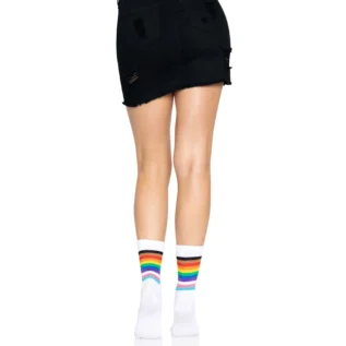 Шкарпетки жіночі в смужку Leg Avenue Pride crew socks Rainbow, 37–43 розмір 14 Зображення Шкарпетки жіночі в смужку Leg Avenue Pride crew socks Rainbow, 37–43 розмір