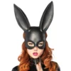 Зображення Пластикова маска кролика Leg Avenue Masquerade Rabbit Mask, чорна, One Size, на резинці