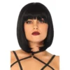Коротка перука каре з чубчиком Leg Avenue Short natural bob wig, чорна