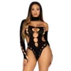 Зображення Безшовне боді на одне плече Leg Avenue Seamless thong back bodysuit, One Size, чорне