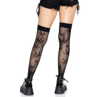 Alternative view of Панчохи з малюнком Leg Avenue 420 Net thigh highs