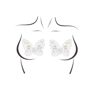 Пестис-метелики з кристалів Leg Avenue Chrysallis nipple sticker, наліпки, світяться у темряві
