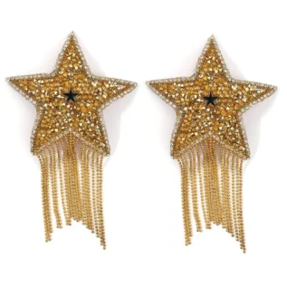 Alternative view of Пестис-зірки з бахромою JSY Nipple Sticker RT236112 Gold, стікери