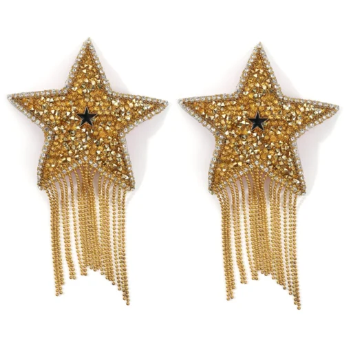 Пестис-зірки з бахромою JSY Nipple Sticker RT236112 Gold, стікери - Зображення 2