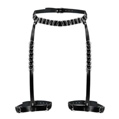 Зображення Гартери прикрашені кільцями Art of Sex - Geneva, Натуральна шкіра