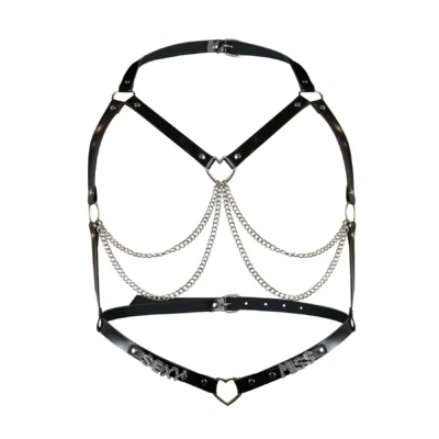 Зображення Жіноча портупея з натуральної шкіри Art of Sex - Miss Sexy, колір Чорний