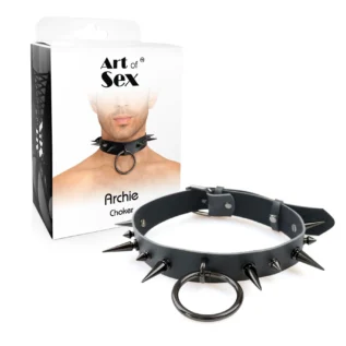 Чоловічий чокер з шипами Art of Sex - Archie Leather and Spikes 8 Зображення Чоловічий чокер з шипами Art of Sex - Archie Leather and Spikes
